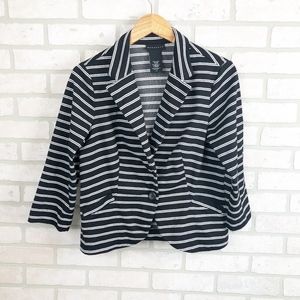 Metaphor Striped Blazer Black and White Size L